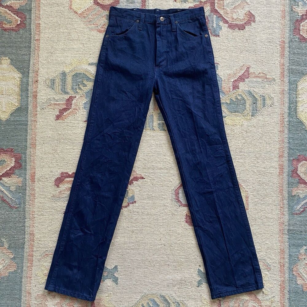 Vintage Wrangler 29x32 Dark Denim Straight Leg Jeans Indigo Blue 80s 90s
